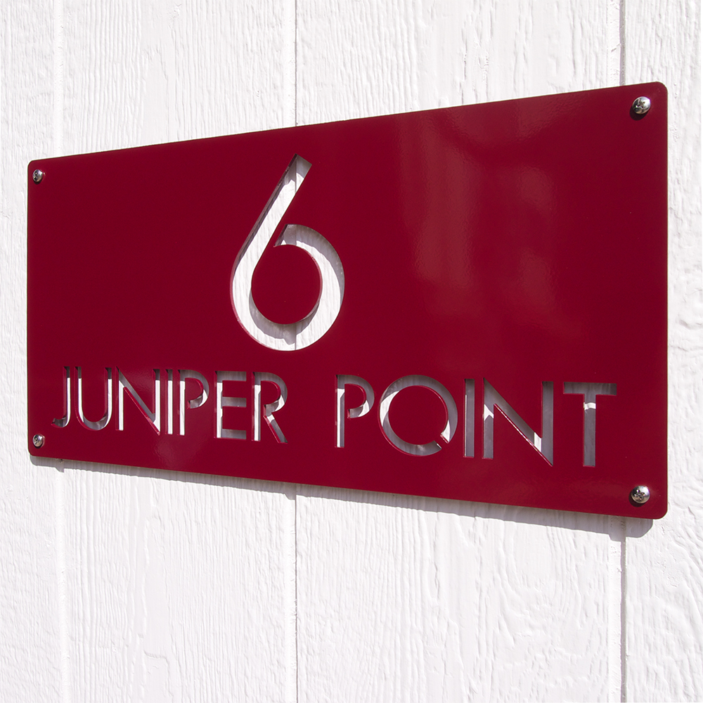 CUSTOM Modern Deluxe Address Sign in Powder Coated Aluminum